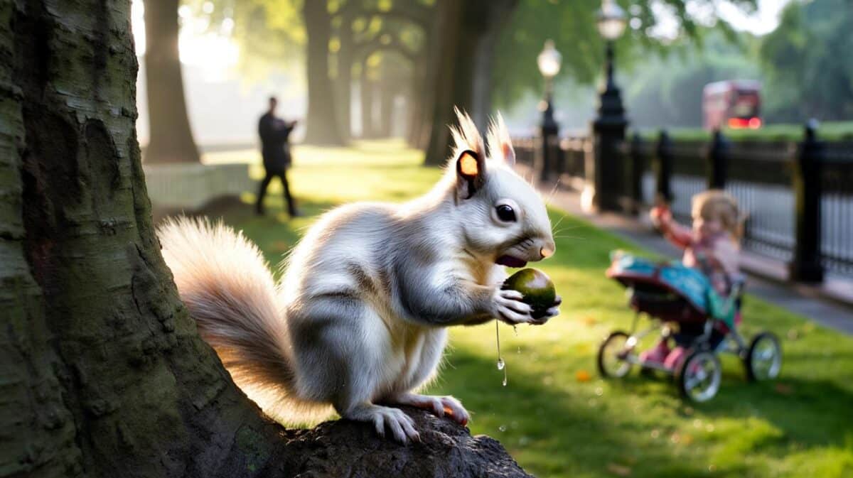 The 'super-rare' white squirrel spotted in a London park